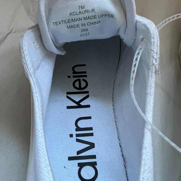 Calvin Klein KCLAURI-R Women's White Off-White Canvas Sneaker Shoes, Size 7M - Picture 6 of 8